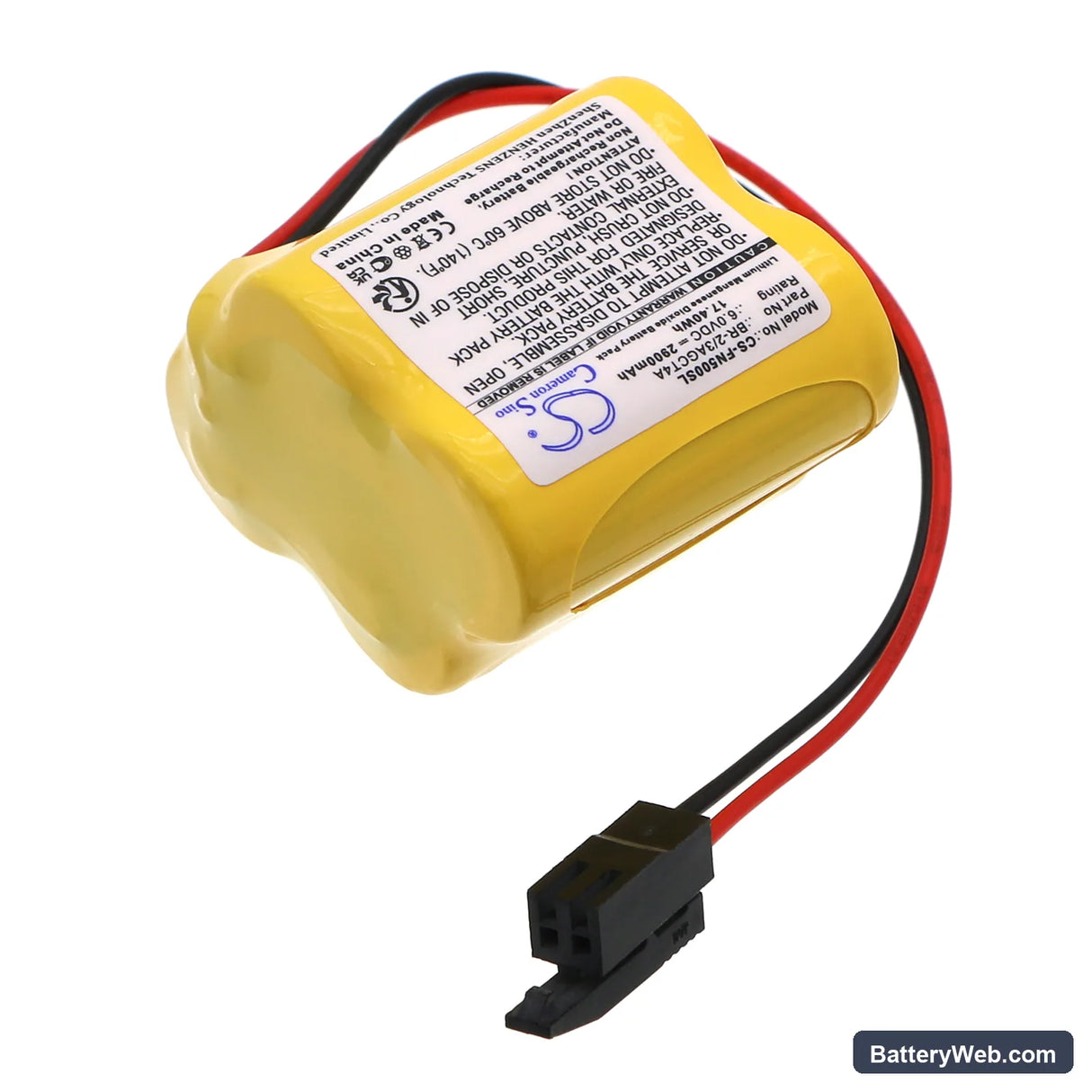 Allen Bradley 1766-L32xxx Replacement Battery, 6V, 2900mAh, Li-MnO2 2