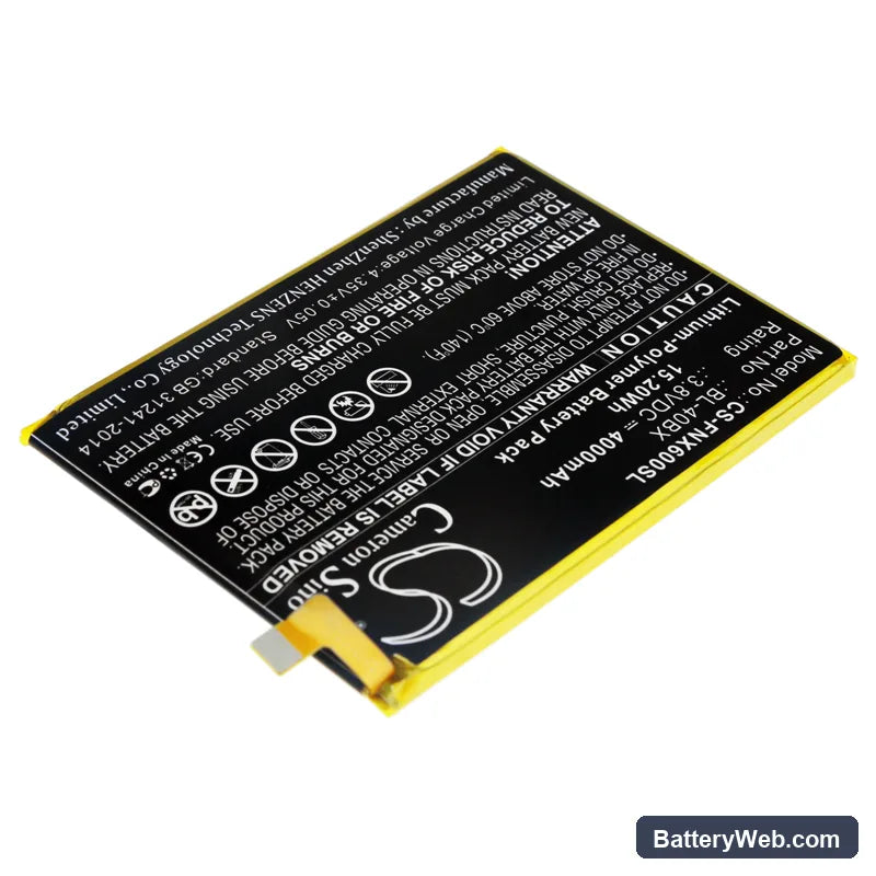 Infinix Note 2 Replacement Battery, 3.8V, 4000mAh, Li-Polymer 2