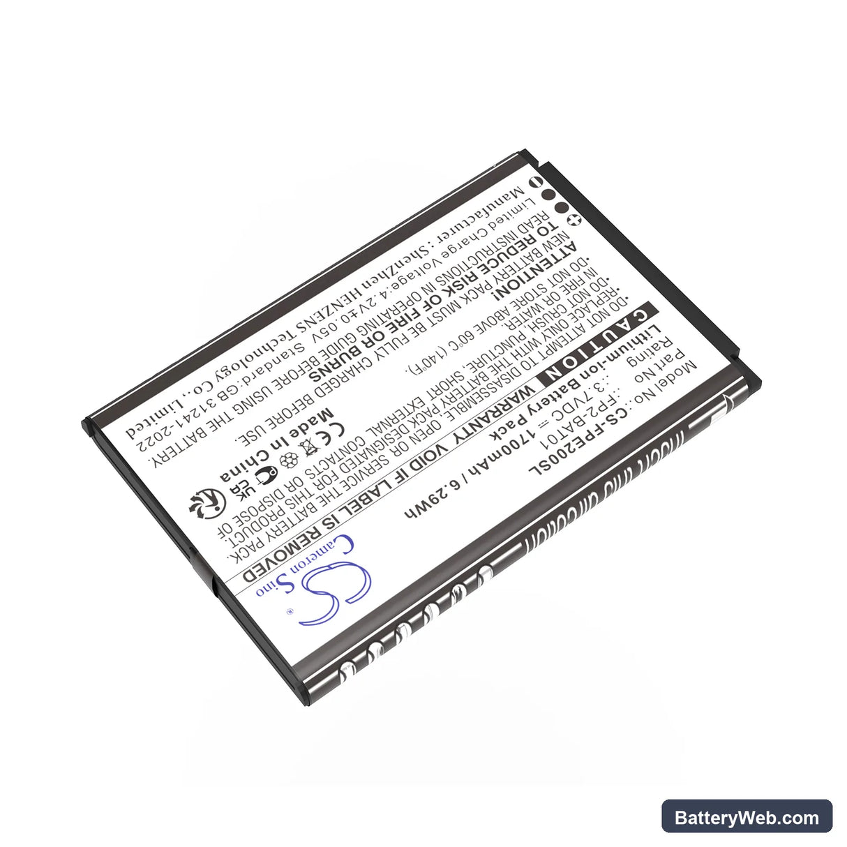 Fairphone Fairphone 2 Replacement Battery, 3.7V, 1700mAh, Li-ion 2