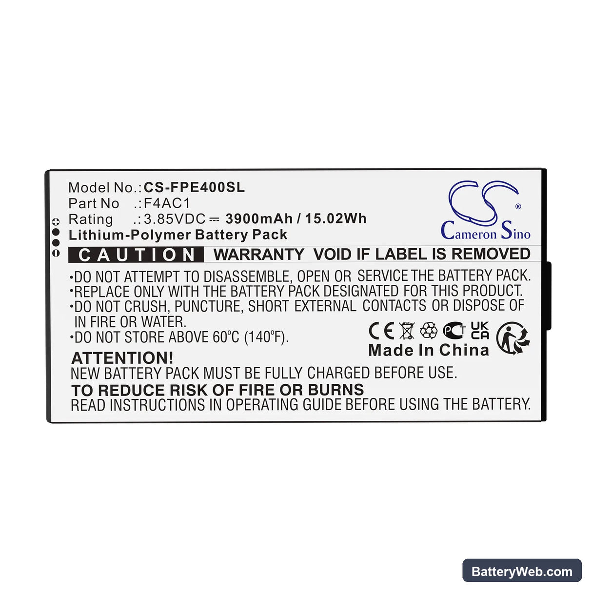 Fairphone Fairphone 4 Replacement Battery, 3.85V, 3900mAh, Li-Polymer 5