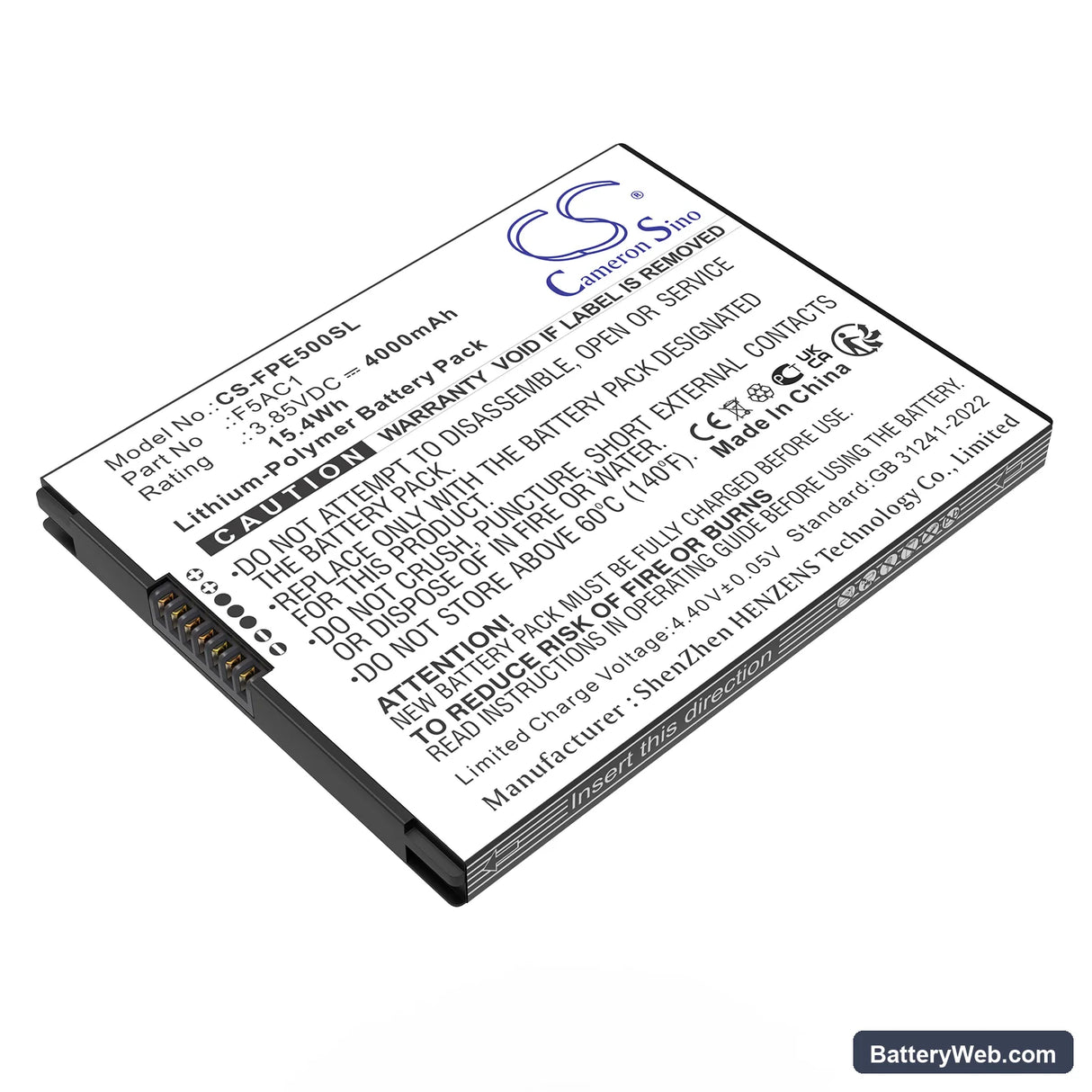 Fairphone Fairphone 5 Replacement Battery, 3.85V, 4000mAh, Li-Polymer 1