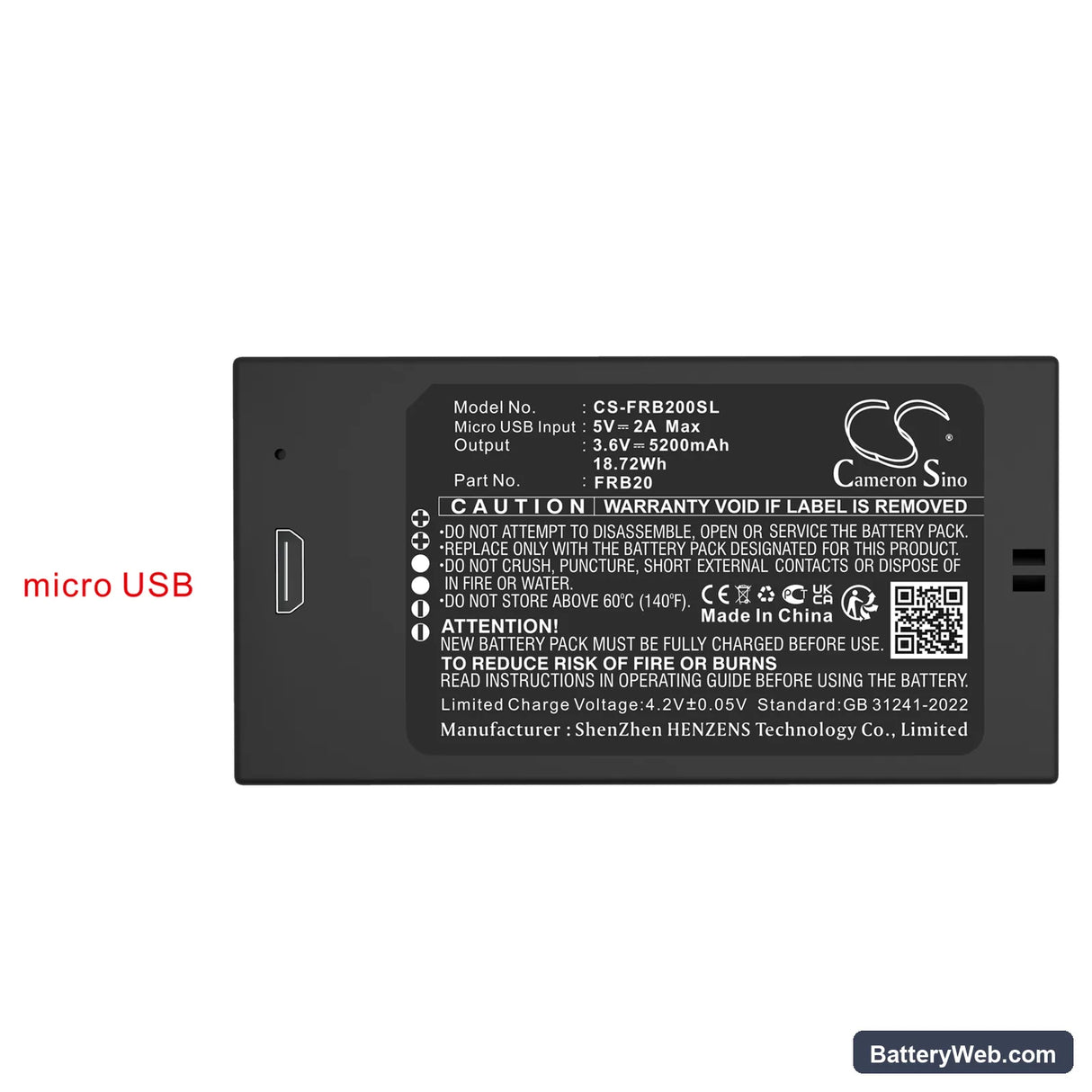 Imou Cell 2 Camera Replacement Battery, 3.6V, 5200mAh, Li-ion 5