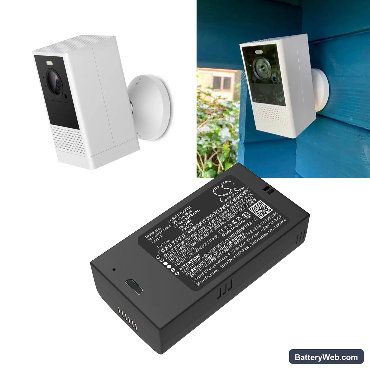 Imou Cell 2 Camera Replacement Battery, 3.6V, 5200mAh, Li-ion 6