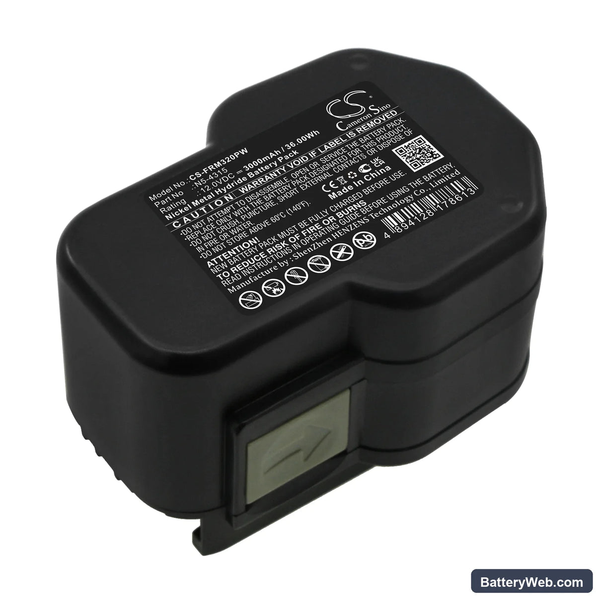 Fromm P320 Replacement Battery, 12V, 3000mAh, Ni-MH 1
