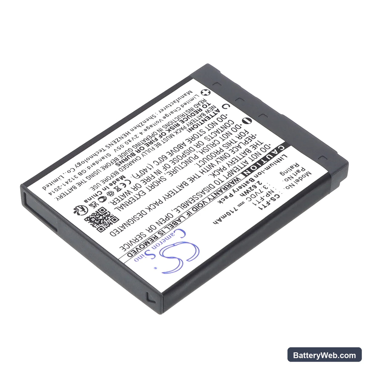 Sony Cyber-shot DSC-T3 Replacement Battery, 3.7V, 710mAh, Li-ion 2