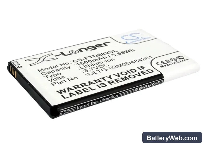 Feetong D8628 Replacement Battery, 3.7V, 1500mAh, Li-ion 1