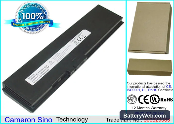 Fujitsu FMV-Q8230 Replacement Battery, 10.8V, 4400mAh, Li-ion 1