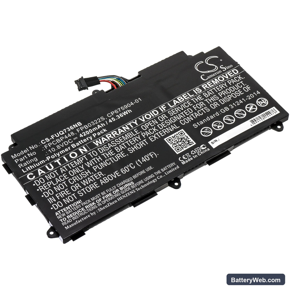 Fujitsu Stylistic Q737 Replacement Battery, 10.8V, 4200mAh, Li-Polymer 1
