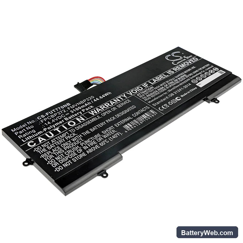 Fujitsu Lifebook U77 Replacement Battery, 14.4V, 3100mAh, Li-Polymer 1