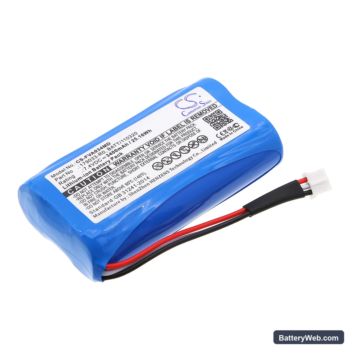 Fresenius Infusionspump Volumat Agilia Replacement Battery, 7.4V, 3400mAh, Li-ion 1