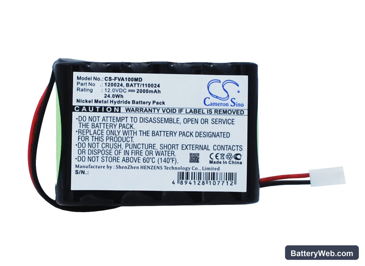Fresenius P-200 Replacement Battery, 12V, 2000mAh, Ni-MH 1