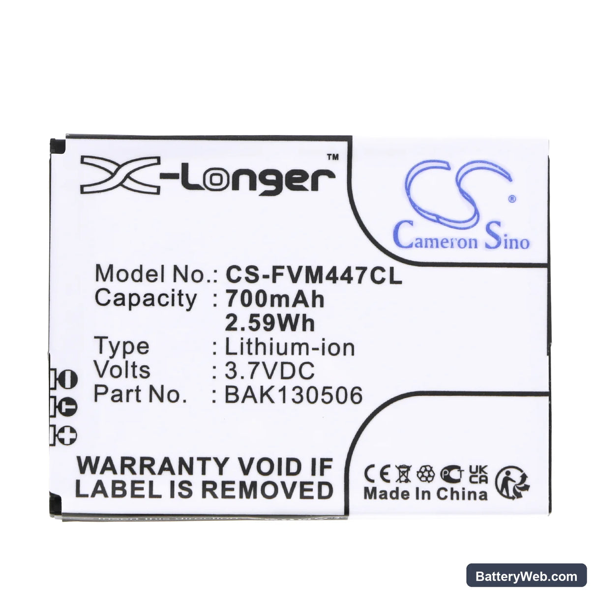 FRITZ!Fon M2 Replacement Battery, 3.7V, 700mAh, Li-ion 3
