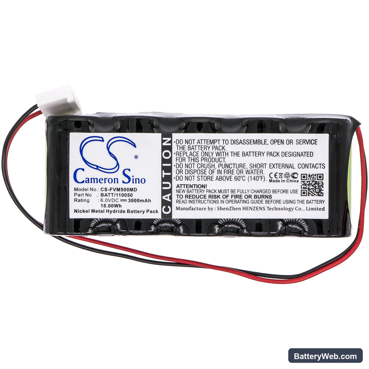 Fresenius MCM500 Replacement Battery, 6V, 3000mAh, Ni-MH 3