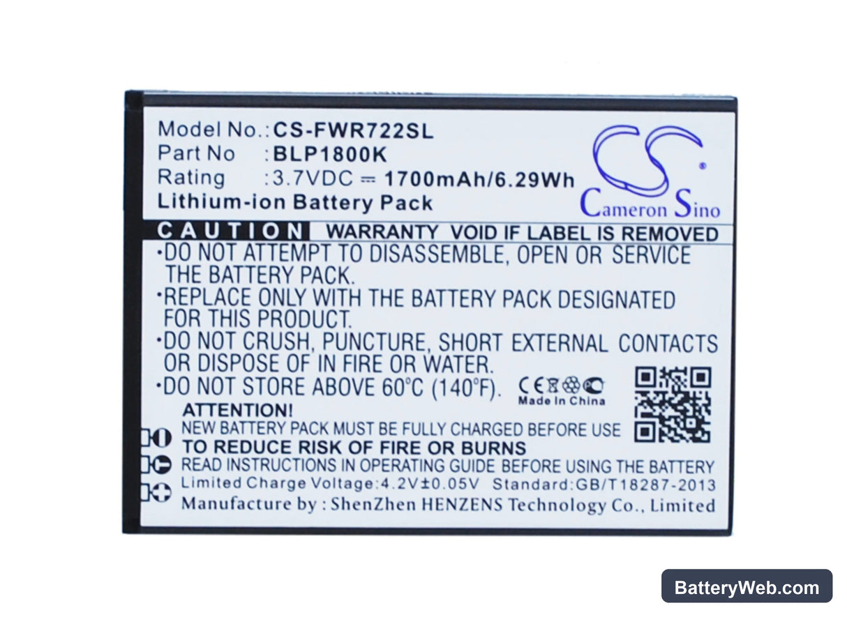 Franklin Wireless R722 Replacement Battery, 3.7V, 1700mAh, Li-ion 5