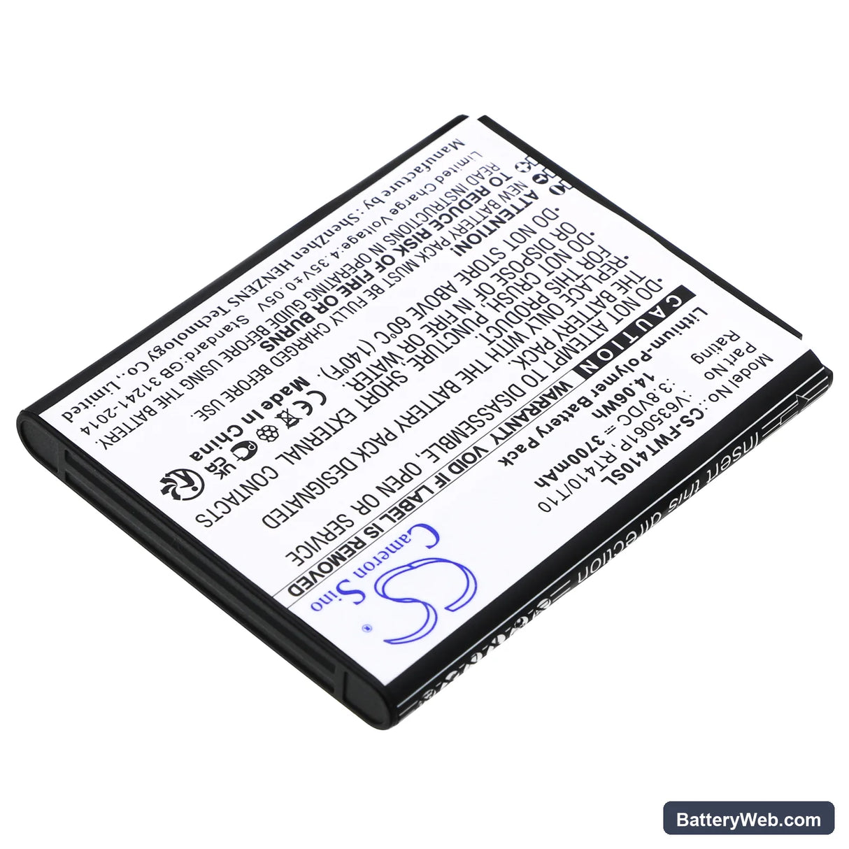 Franklin Wireless T10 Replacement Battery, 3.8V, 3700mAh, Li-Polymer 2