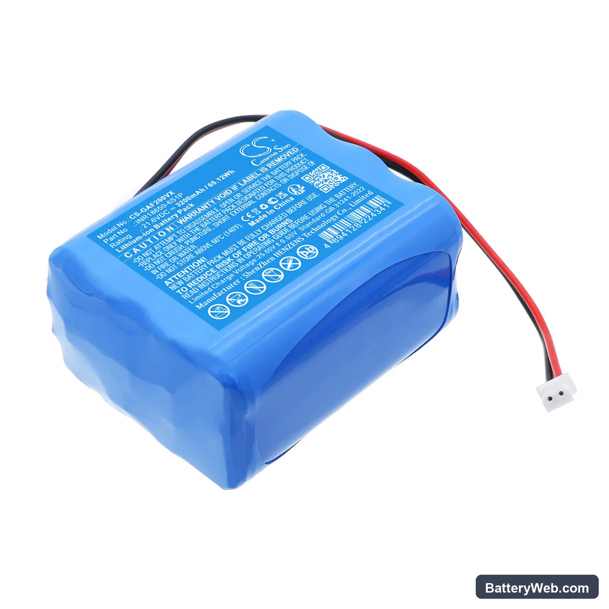 Geek Aire Fan CF2 Replacement Battery, 21.6V, 3200mAh, Li-ion 1