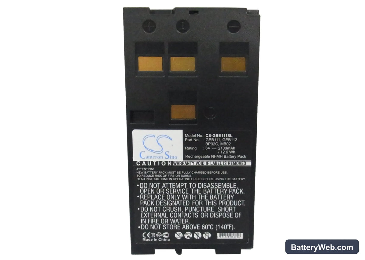 Leica TPS400 Replacement Battery, 6V, 2100mAh, Ni-MH 5