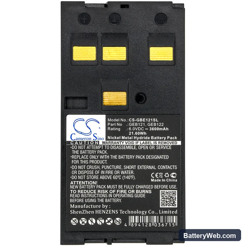 GeoMax ZTS 602LR Replacement Battery, 6V, 3600mAh, Ni-MH 3
