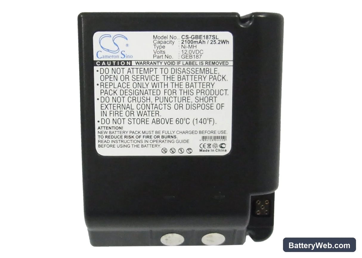 Leica TCA1100 Replacement Battery, 12V, 2100mAh, Ni-MH 5