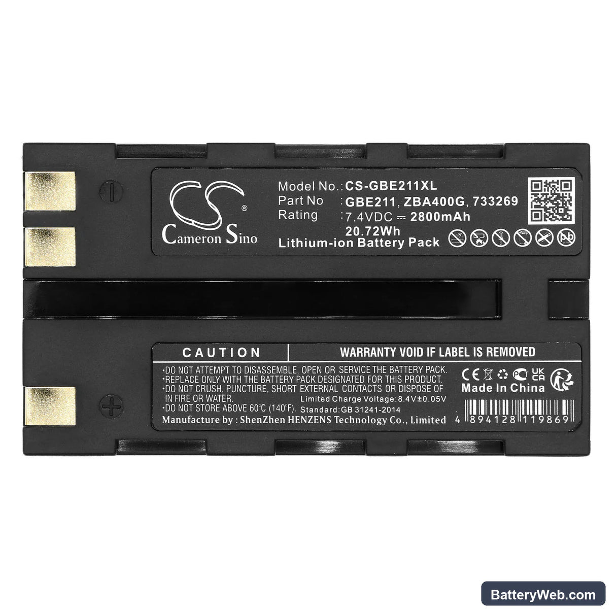 GeoMax ZT80+ Replacement Battery, 7.4V, 2800mAh, Li-ion 5