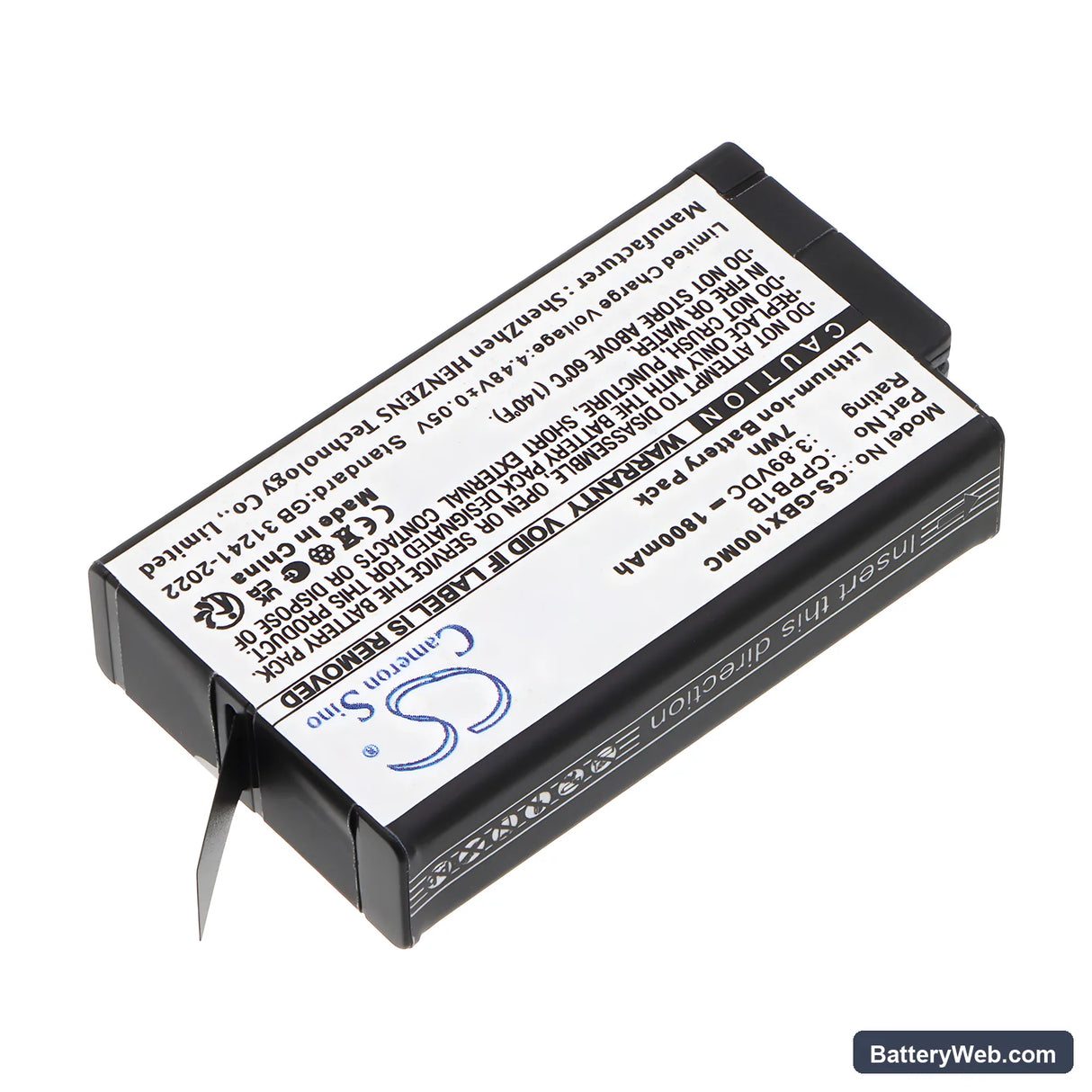 GoPro Max 2 Replacement Battery, 3.89V, 1800mAh, Li-ion 2