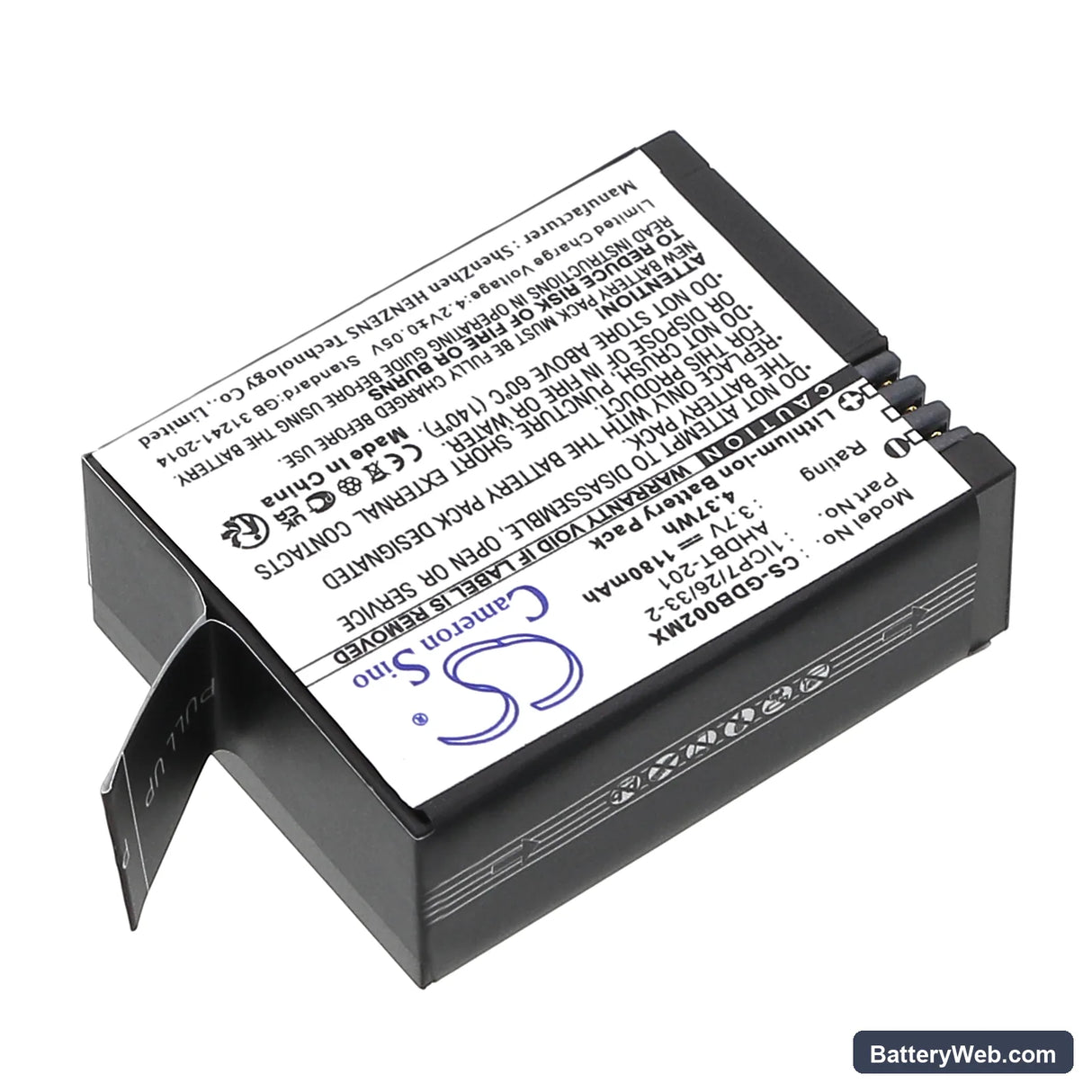 Mevo A7310 Replacement Battery, 3.7V, 1180mAh, Li-ion 2