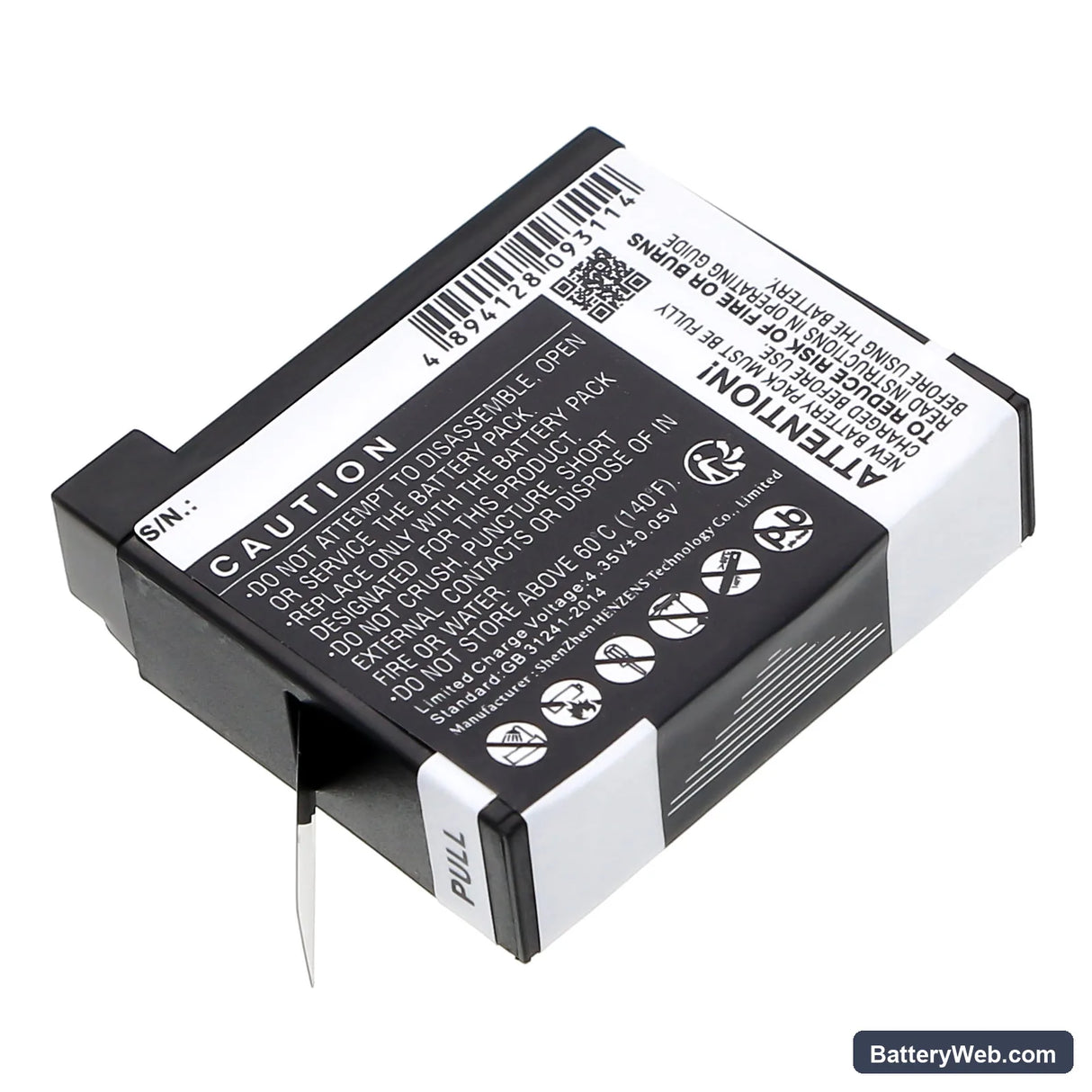 GoPro Hero 4 Replacement Battery, 3.8V, 1160mAh, Li-ion 4