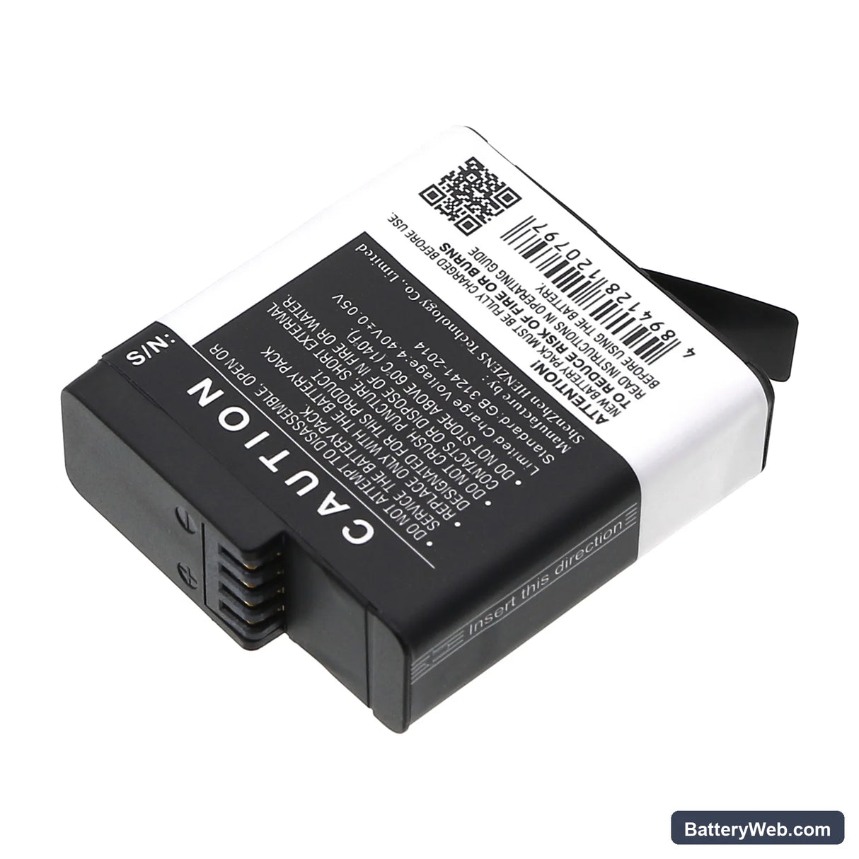 GoPro Hero 5 Replacement Battery, 3.85V, 1250mAh, Li-ion 3