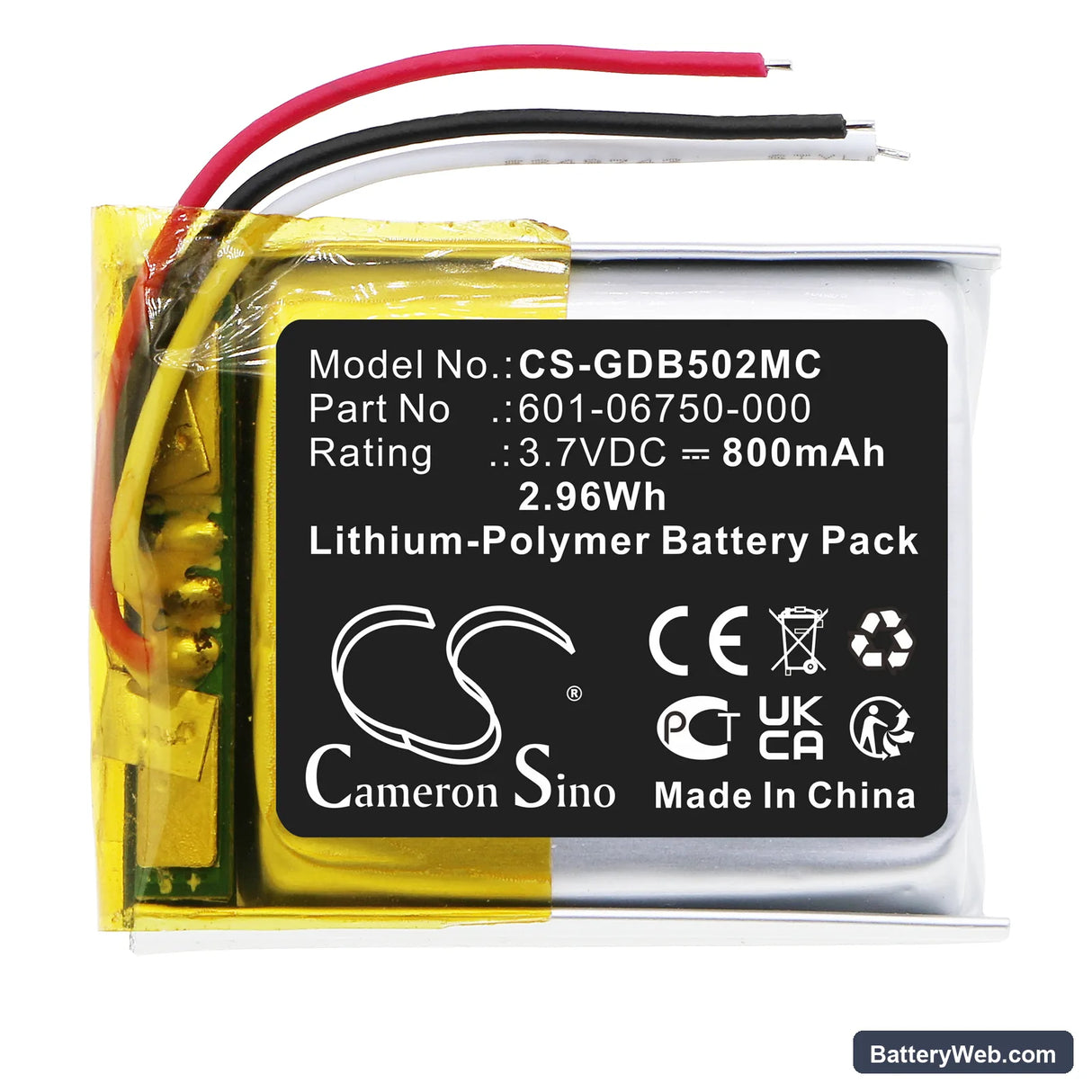 GoPro CHDHS-101 Replacement Battery, 3.7V, 800mAh, Li-Polymer 3