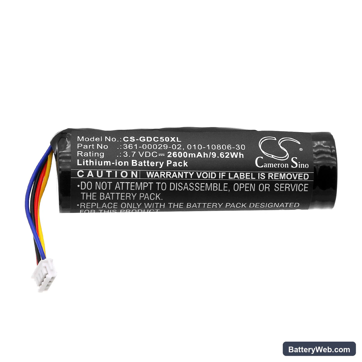 Garmin DC50 Replacement Battery, 3.7V, 2600mAh, Li-ion 3