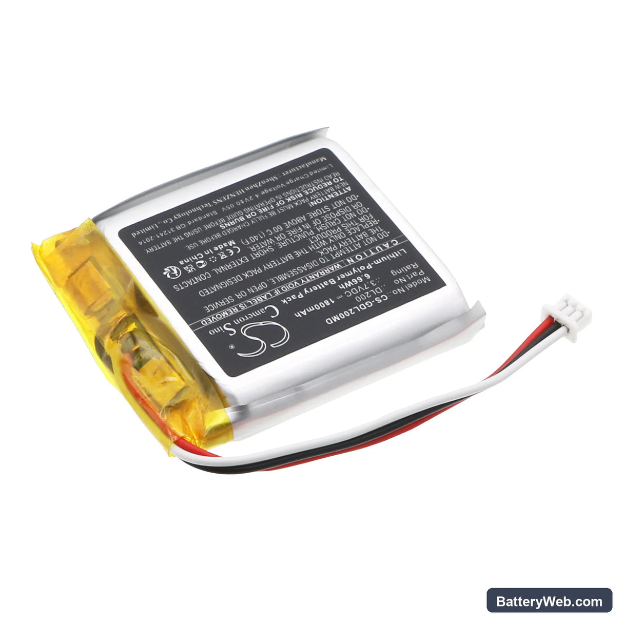 3GEN DL2 Replacement Battery, 3.7V, 1800mAh, Li-Polymer 2