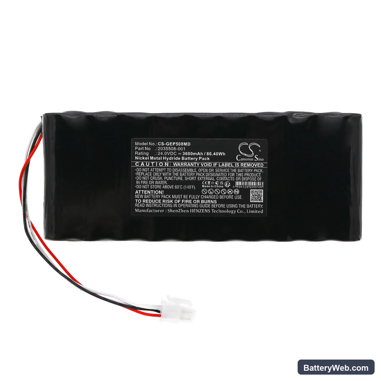 Criticare ELB External Power Supply Replacement Battery, 24V, 3600mAh, Ni-MH 3