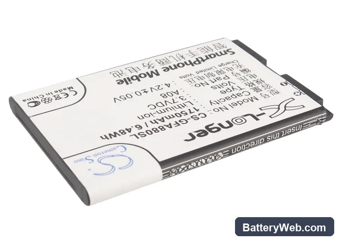 GFive A78 Replacement Battery, 3.7V, 1750mAh, Li-ion 2