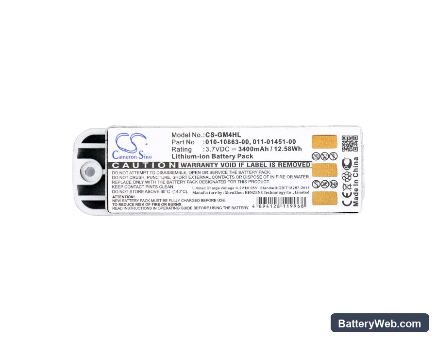 Garmin Zumo 400 Replacement Battery, 3.7V, 3400mAh, Li-ion 5