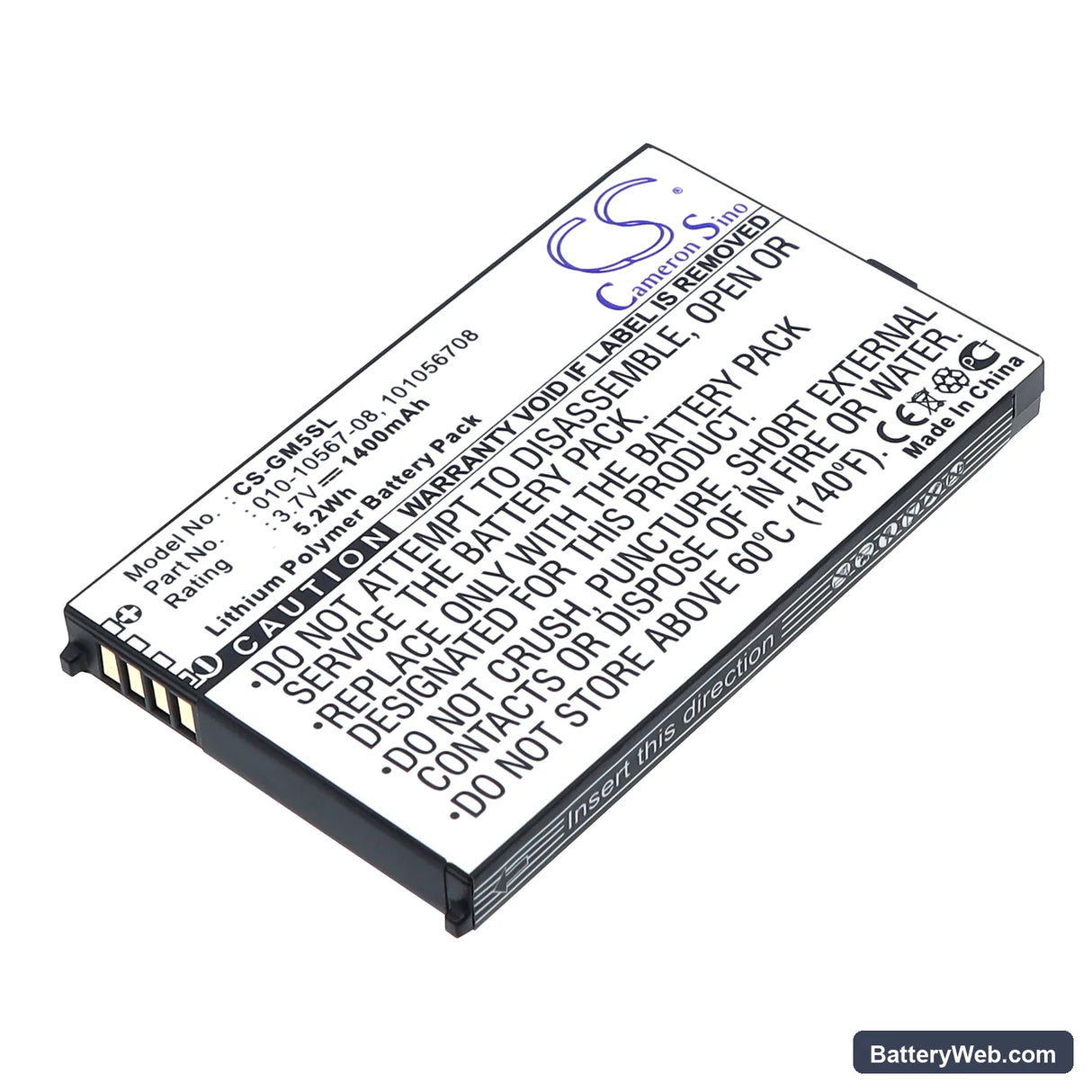 Garmin iQue M5 Replacement Battery, 3.7V, 1400mAh, Li-Polymer 1