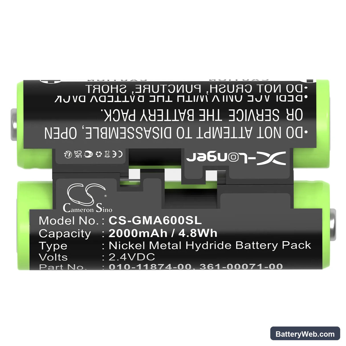 Garmin Oregon 600 Replacement Battery, 2.4V, 2000mAh, Ni-MH 5