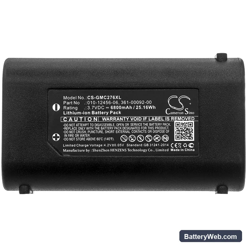 Garmin GPSMAP 276Cx Replacement Battery, 3.7V, 6800mAh, Li-ion 3