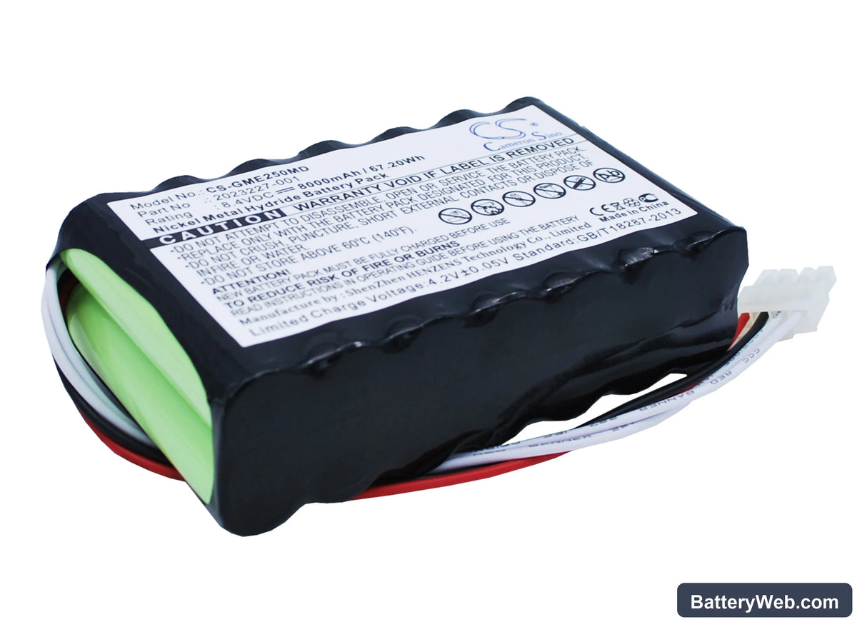 GE Dash 2500 Replacement Battery, 8.4V, 8000mAh, Ni-MH 2