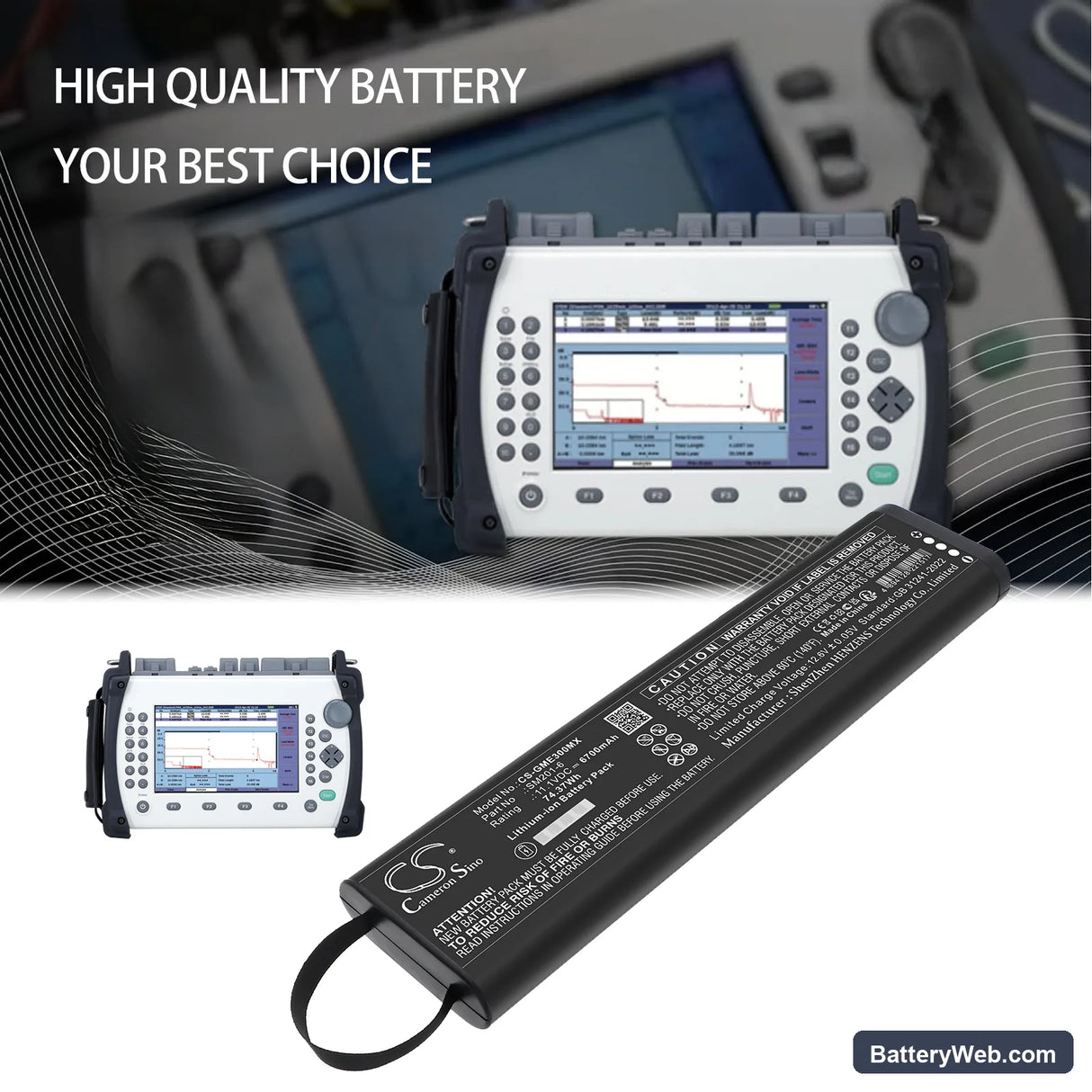JDSU GC724A Replacement Battery, 11.1V, 6700mAh, Li-ion 6