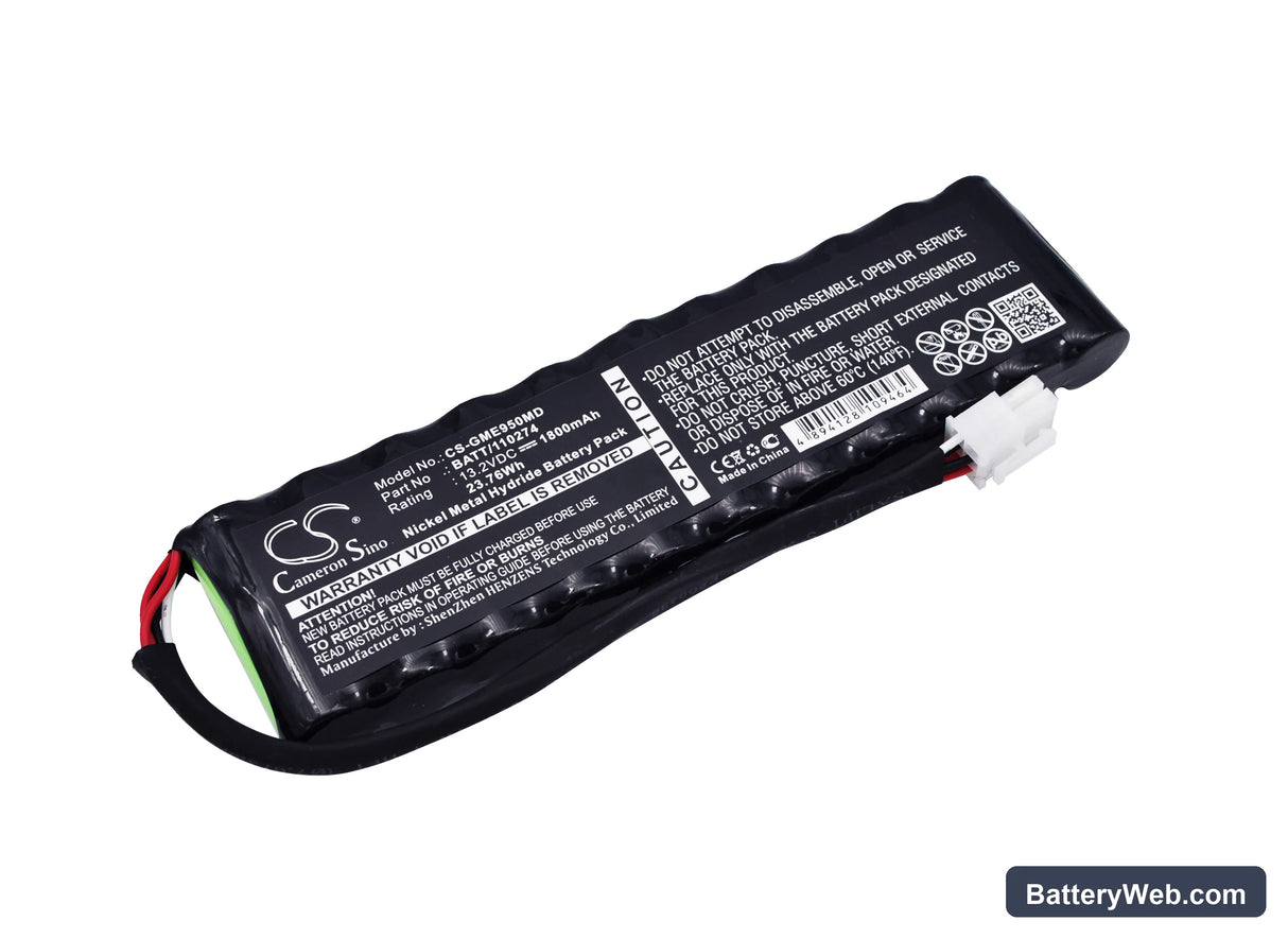 Marquette Solar 9500 Replacement Battery, 13.2V, 1800mAh, Ni-MH 1