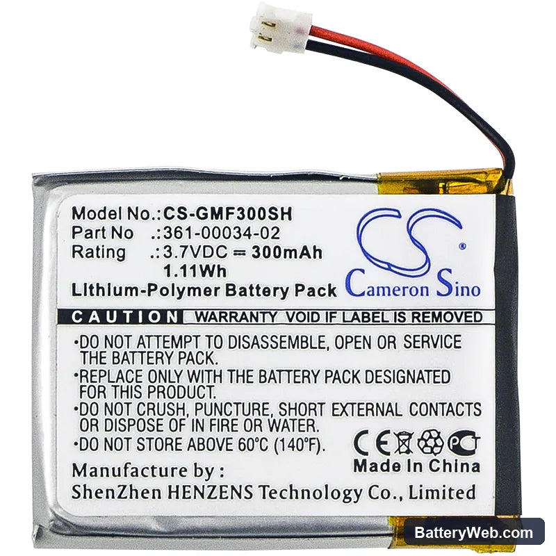 Garmin Fenix 3 Replacement Battery, 3.7V, 300mAh, Li-Polymer 3