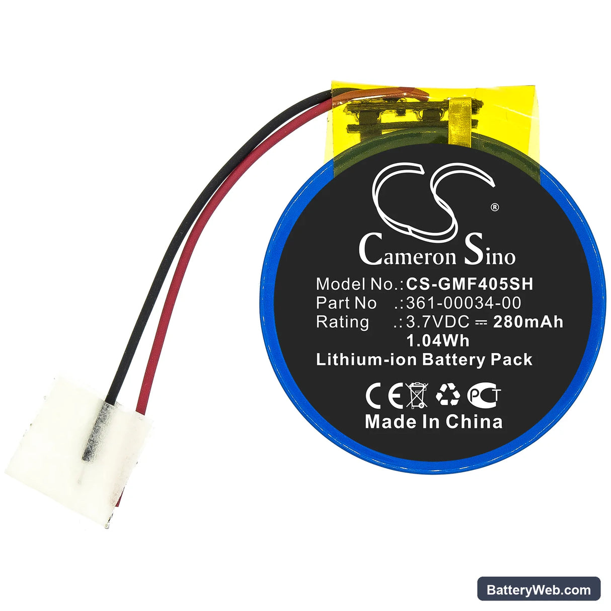 Garmin Forerunner 405 Replacement Battery, 3.7V, 280mAh, Li-ion 3