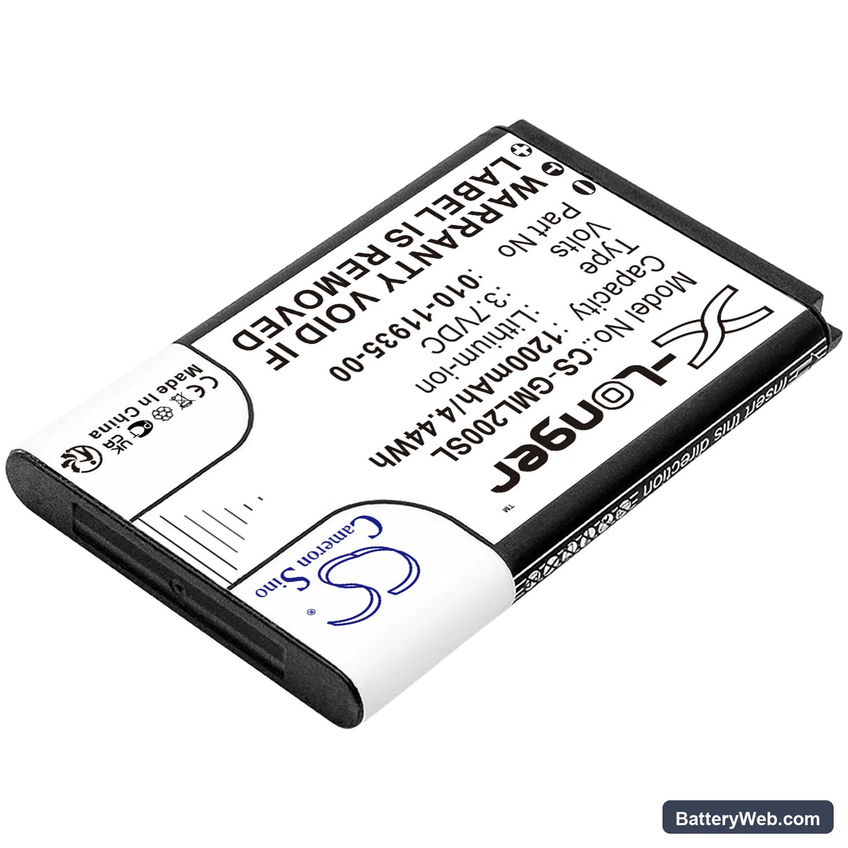 Garmin 010-01055-15 Replacement Battery, 3.7V, 1200mAh, Li-ion 2
