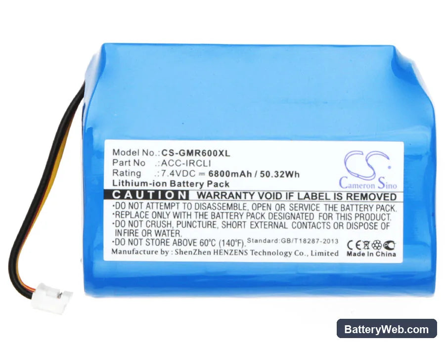 Grace Mondo GDI-IRC6000 Replacement Battery, 7.4V, 6800mAh, Li-ion 5