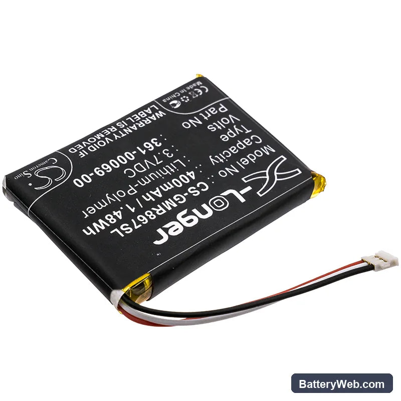 Garmin Barklimiter Deluxe Replacement Battery, 3.7V, 400mAh, Li-Polymer 2