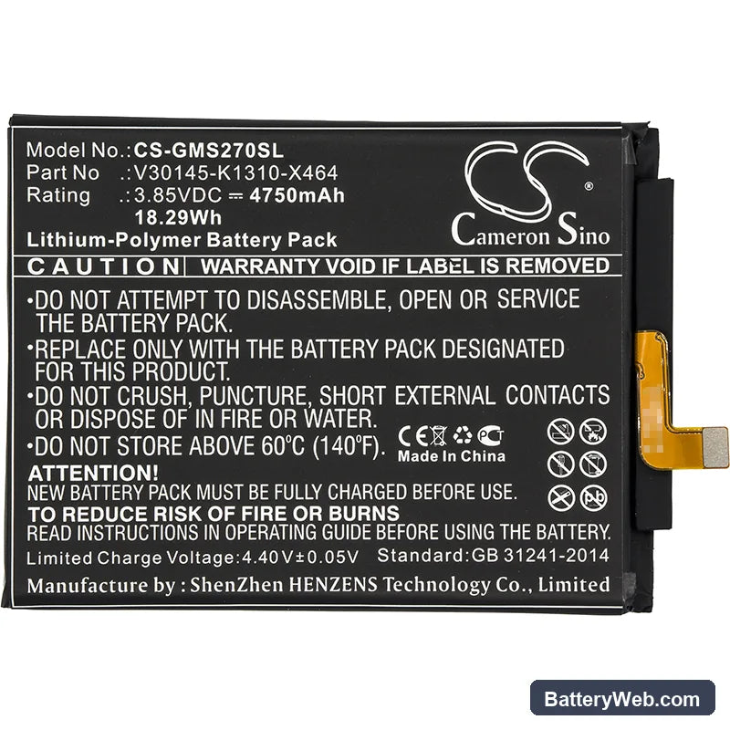 Gigaset GS270 Replacement Battery, 3.85V, 4750mAh, Li-Polymer 3