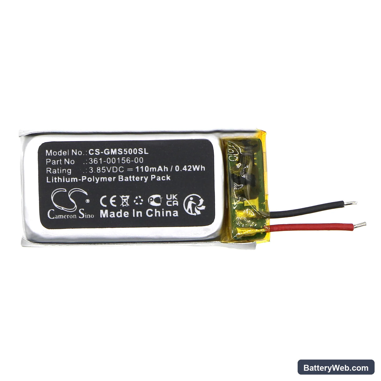 Garmin vivosmart 5 Replacement Battery, 3.85V, 110mAh, Li-Polymer 3