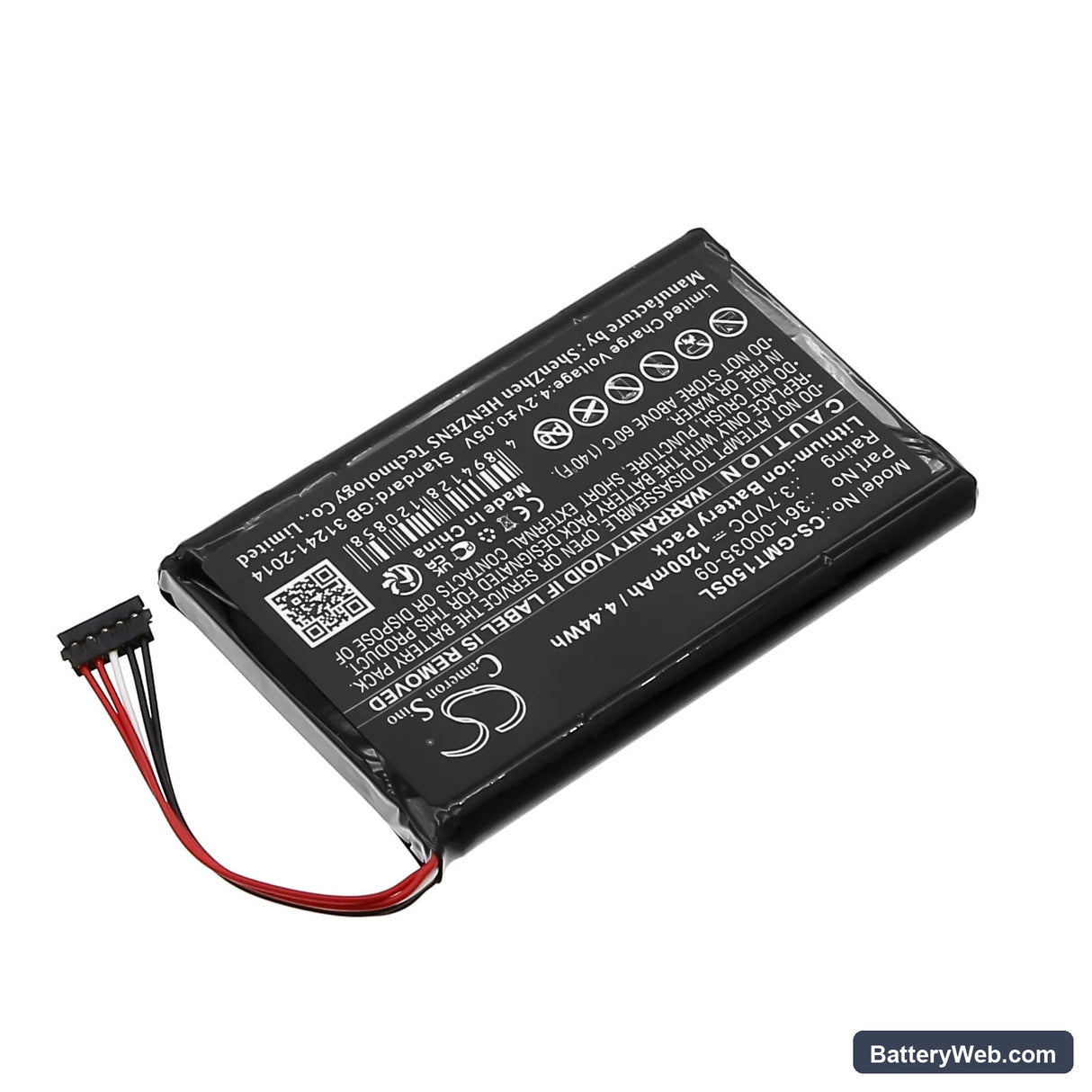 Garmin T 5 mini Replacement Battery, 3.7V, 1200mAh, Li-ion 2