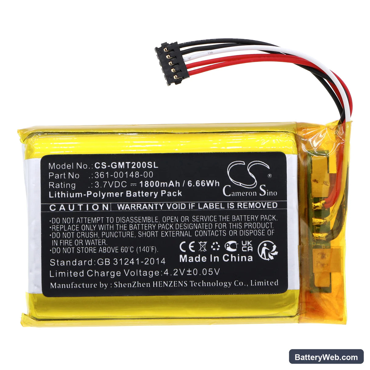 Garmin T20 GPS Dog Tracking Collars Replacement Battery, 3.7V, 1800mAh, Li-Polymer 3