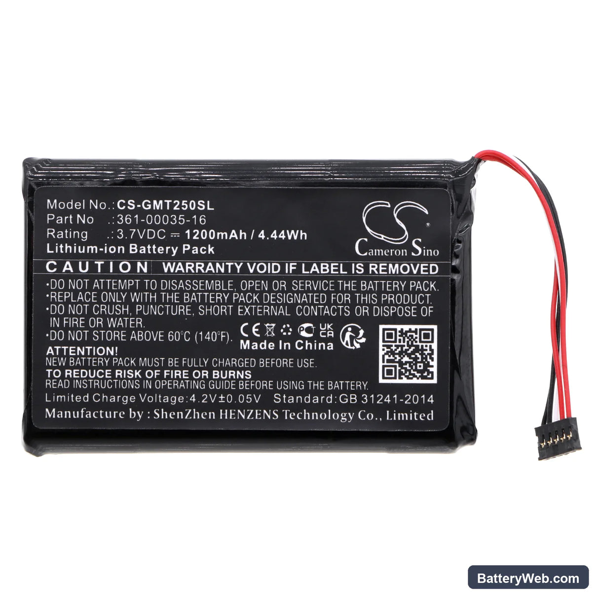 Garmin TT25 GPS dog tracking collars Replacement Battery, 3.7V, 1200mAh, Li-ion 3